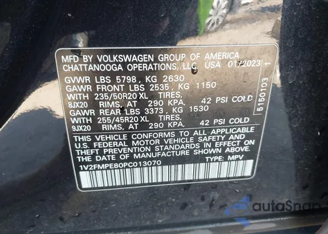2023 Volkswagen Id.4 Pro S/Pro S Plus from USA, damaged, VIN 1V2FMPE80PC013070